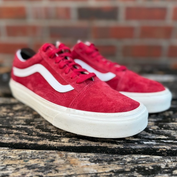 2020 Vans Old Skool 'Pig Suede - Red Chili Pepper' Unisex Lace Up Sneakers M5 - Picture 5 of 13